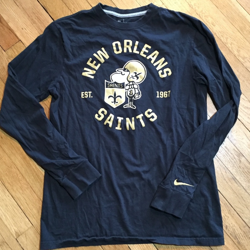 New Orleans Saints Nike T-Shirt Black Mens M